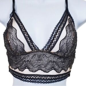 Victoria's Secret Nude and Black Lace Bralette